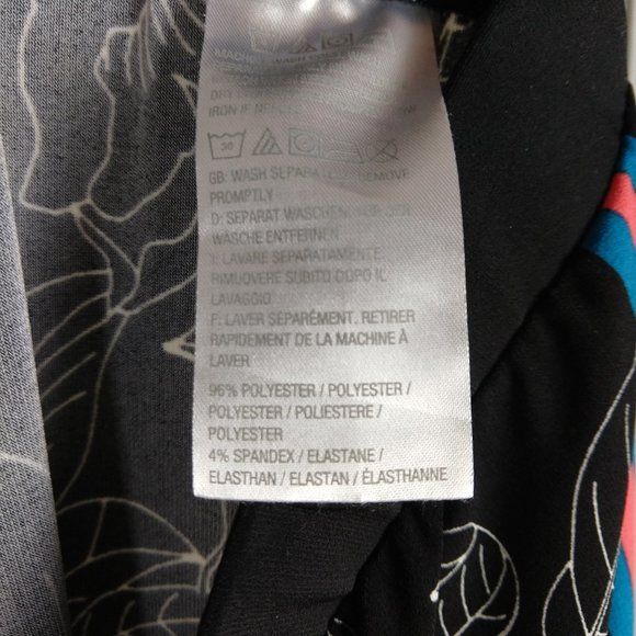 Susan Graver Womens Black Blue Floral Polyester Blend Relaxed Sweatpants - Picture 10 of 10